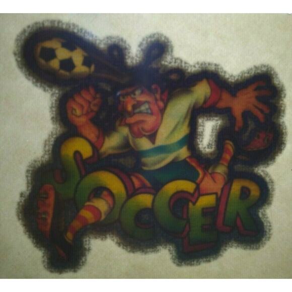 Soccer Screamin Gleamin Glitter Iron-On Decal Donruss Retro Vintage Original #2 - Picture 1 of 3